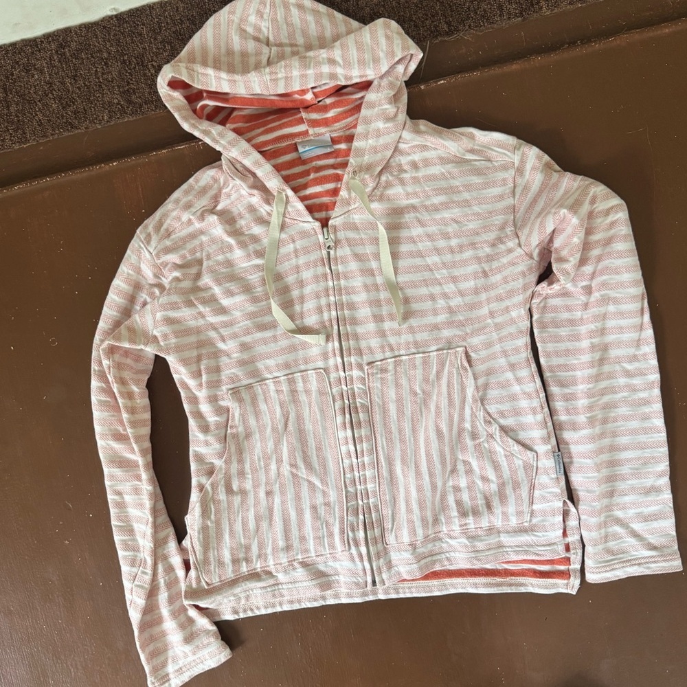 Columbia Striped Zip Up hoodie - Women’s Small